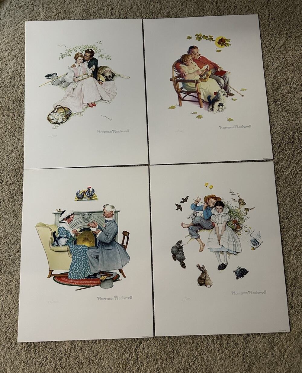 SET 4 Norman Rockwell Ages of Love Limited Edition 37/1200 Offset Lithograph G26
